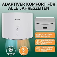 anydry 2630S Kompakt Kézszárító, Automata Falra Szerelhető Elektromos Szárító Fehér 5