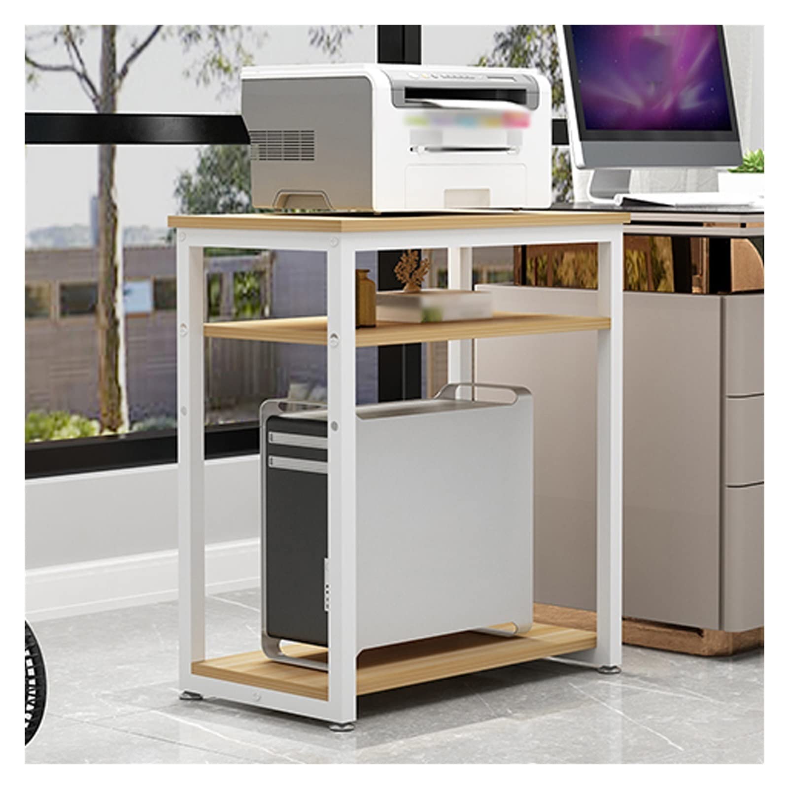 Porta Stampante Stampante Desktop Stampante a 3 Strati Contabilità Multifunzione Standshelf STOCKSHOP Stand Desktop for Shelf Office Storage & Organizzazione Accessori Scrivania(B)
