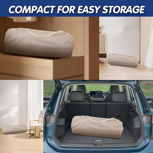 Miniatura 8 de Corralito para bebés de 53 x 53 pulgadas, patio de juegos portátil para interiores y exteriores, no requiere almohadilla adicional con paredes de