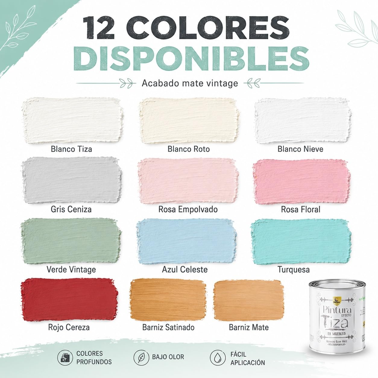 SPSIL Pintura a la Tiza Barniz Mate (750ml X 2) Multiusos Sin Lijado, Secado Rápido Lavable Ecológica, Mate Vintage para Madera Metal Yeso, Interiores Exteriores Bricolaje y Renovación de Muebles