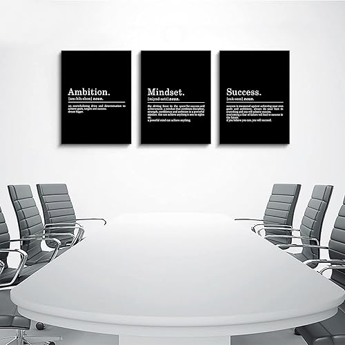 Miniatura 2 de Arte de pared EPHANY ART - Lienzo inspirador, impresiones de citas sobre mentalidad, éxito y ambición, arte de pared grande y negro, motivacional,