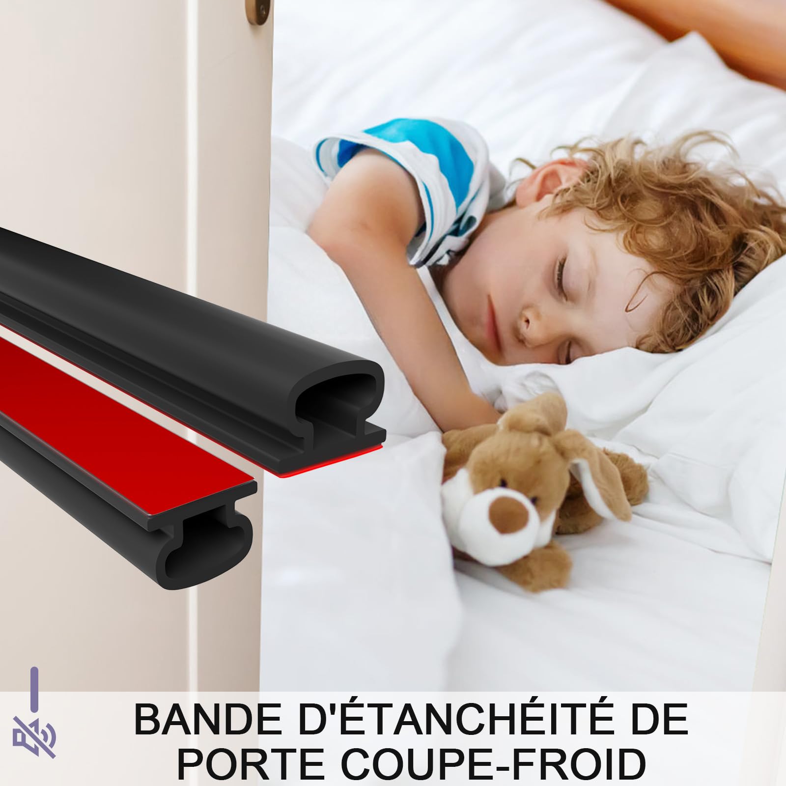 Joint Fenetre Isolation, Joint Porte Isolation Autocollante Caoutchouc Isolation Froid Et Phonique, Fenetre Bois Joint De Porte D'entrée Isolation Phonique Porte (Noir,15m)