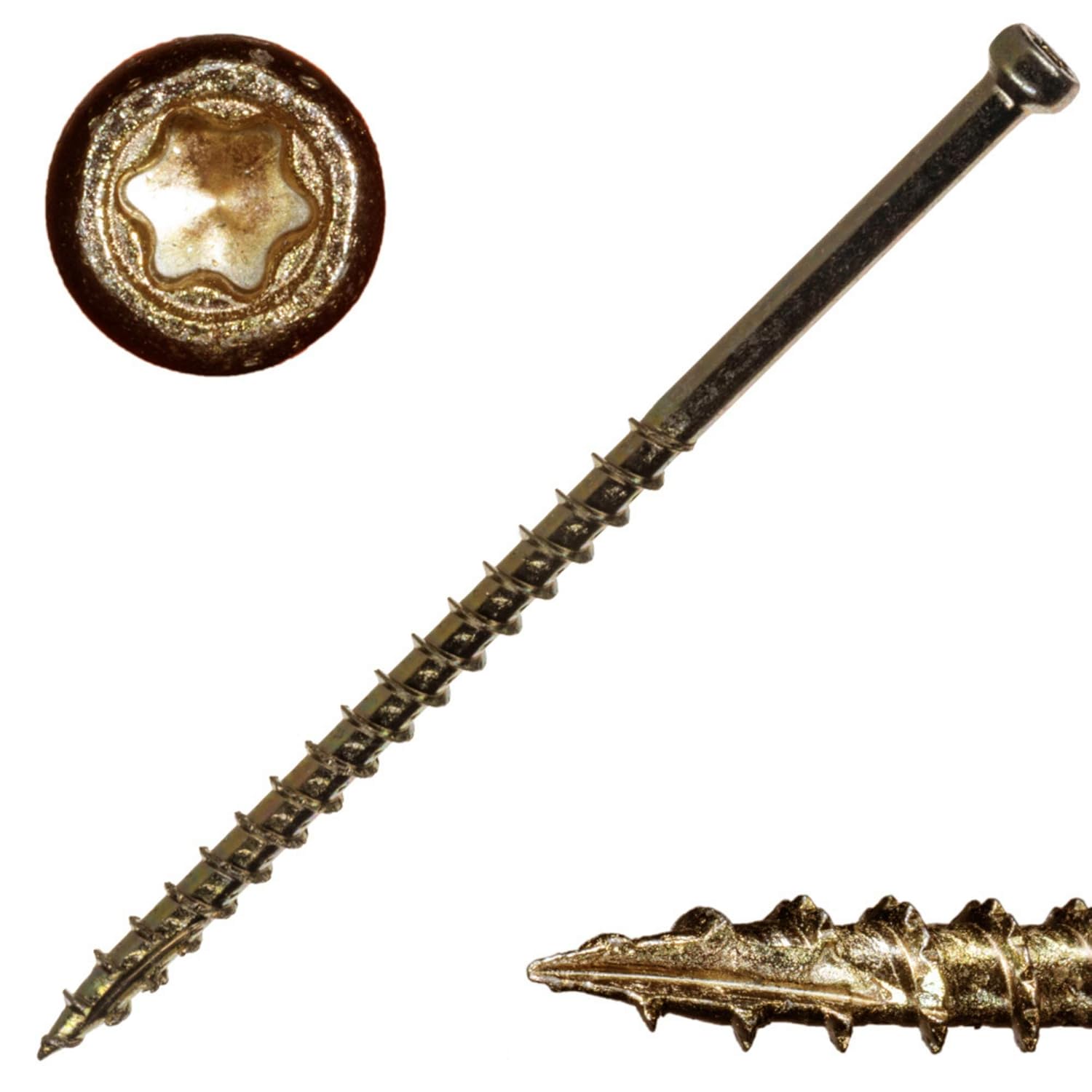 Trim Screws, 5lb, Approx. 465 Pieces - #8 x 3 Durable Secure Serrated Thread Trim Screws, Fasteners for Trim, Roofing, Construction, Repair