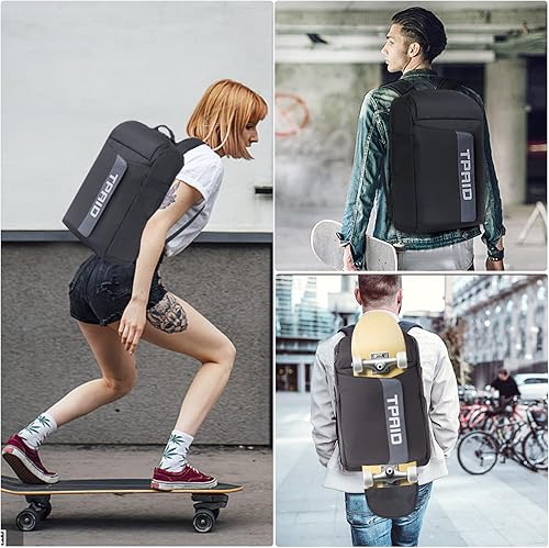 Miniatura 2 de TPAID Mochilas de patineta con correa de hombro ajustable, mochila para laptop para hombres y mujeres, bolsas de transporte de patín de tendencia
