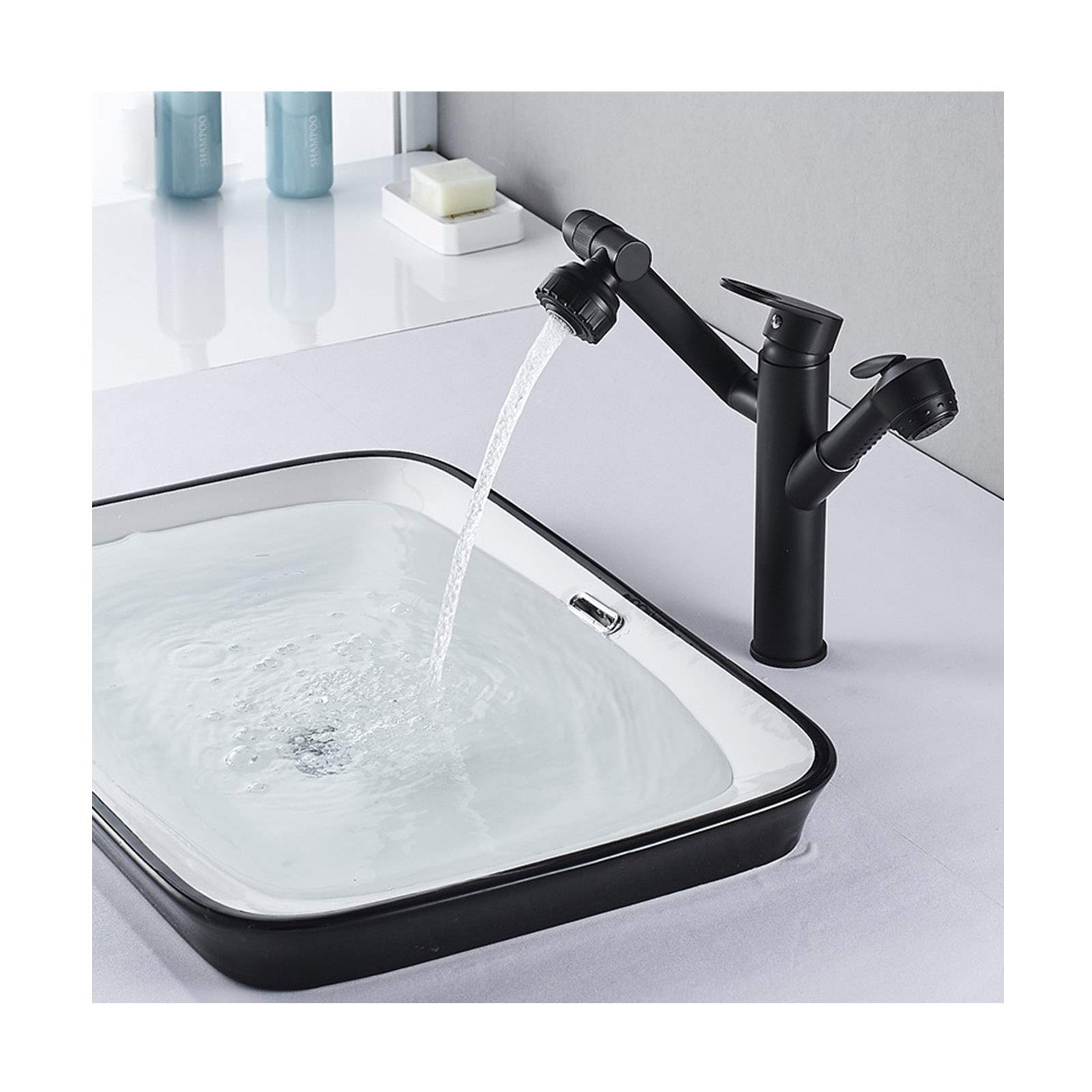 Mitigeur de salle de bain double mode de sortie d'eau avec rotation libre à 360°