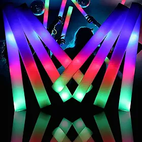 Kit Bastão De Espuma Com Led 40cm Silver Festas 10 Unidades