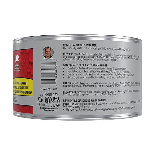 Miniatura 2 de Flex Paste, Masilla impermeable pintable, sellador de masilla, rellena huecos, grietas y agujeros - Bloquea el agua y el aire - Resistente a los