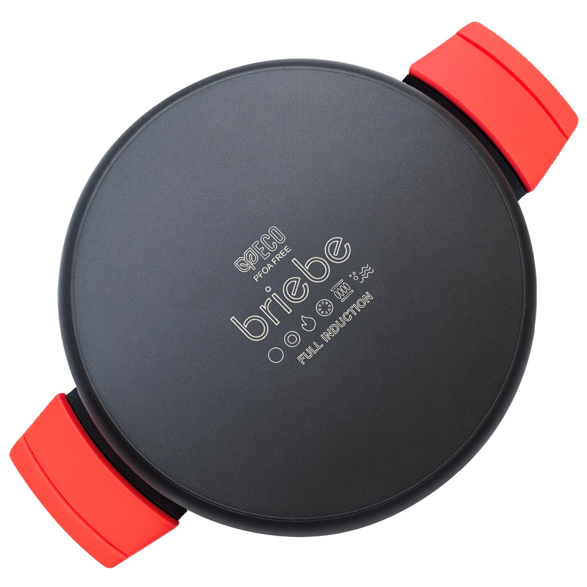 briebe Black Titanium Pentola Induzione Antiaderente Titanio, Casseruola 28cm, Alluminio Fuso, Rivestimento senza PFOA, Coperchio Vetro, Maniglie in Silicone, Vetroceramica, Gas, Forno