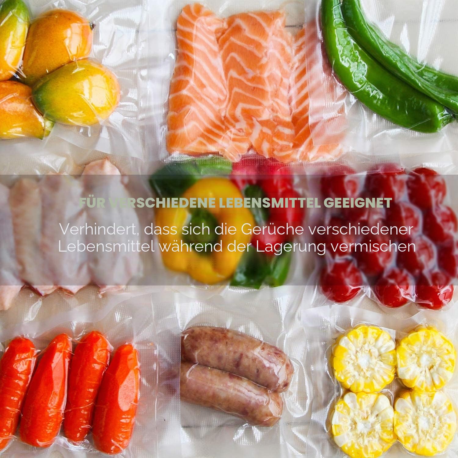 Vakuumversiegelungsbeutel 10 x 15cm/4 x 6 Zoll 100 Stück Lebensmittel Vakuumversiegelungsbeutel Geruchsschutzbeutel, Heavy Duty, Pannenschutz, kochfest, einfrierbar, BPA frei