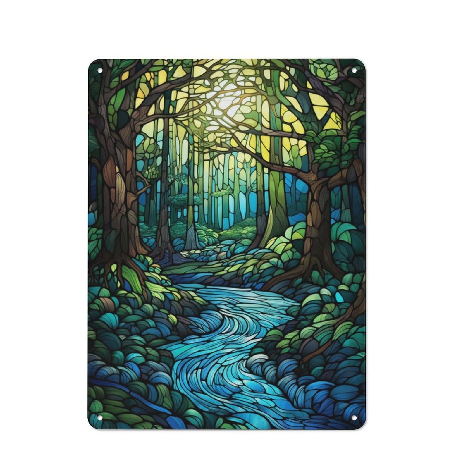 Junmoney Forests Of Wonder Tin Wall Sign 40X30cm, Character Room Wall Plaque For Bedroom, Kitchen, Office Or Living Room