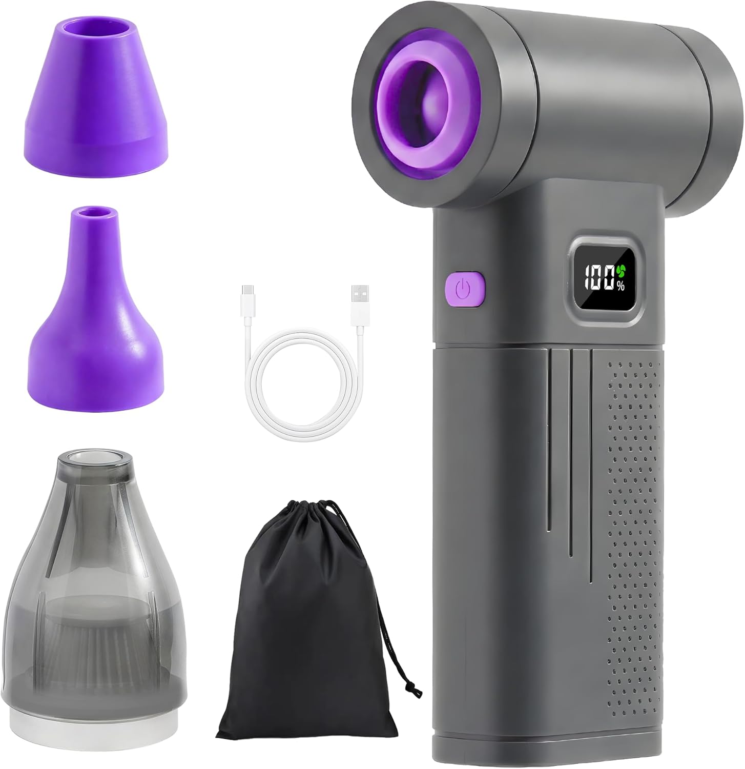 Cordless Acrylic Paint Pouring Blower, Paint Pouring Supplies with 2 Nozzles and Mini Vacuum Featuring for Fluid Art, Watercolor, Dutch Pour, Perfect for Artists Paint Projects