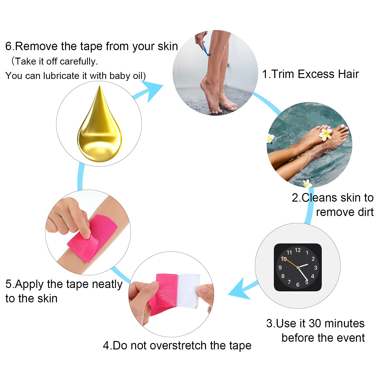 8 Rollos Cintas de Kinesiología Cintas Deportivas Impermeables Soporte de Músculo Rodillera Elástica Atlética Cintas de Envolver Rodilla de Alivio Dolor para Gimnasio Fitness Correr