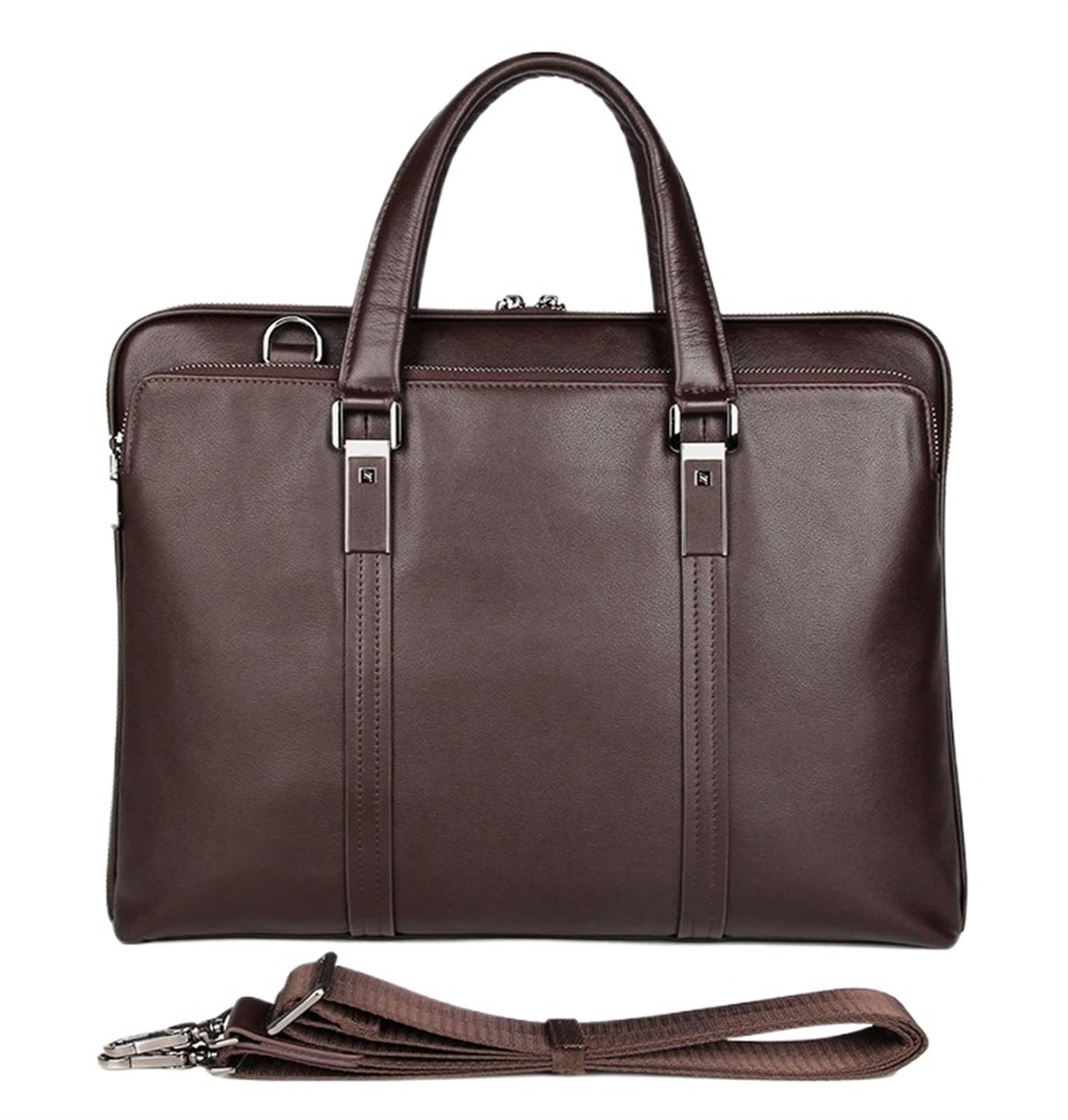 Cartella da Uomo Valigetta in Pelle Borsa da Lavoro in Pelle da Uomo Borsa for Laptop da 15,6 Pollici Borsa da Ufficio da 14 Pollici Borsa for Documenti Borsa a Tracolla(Style 1 Coffee)