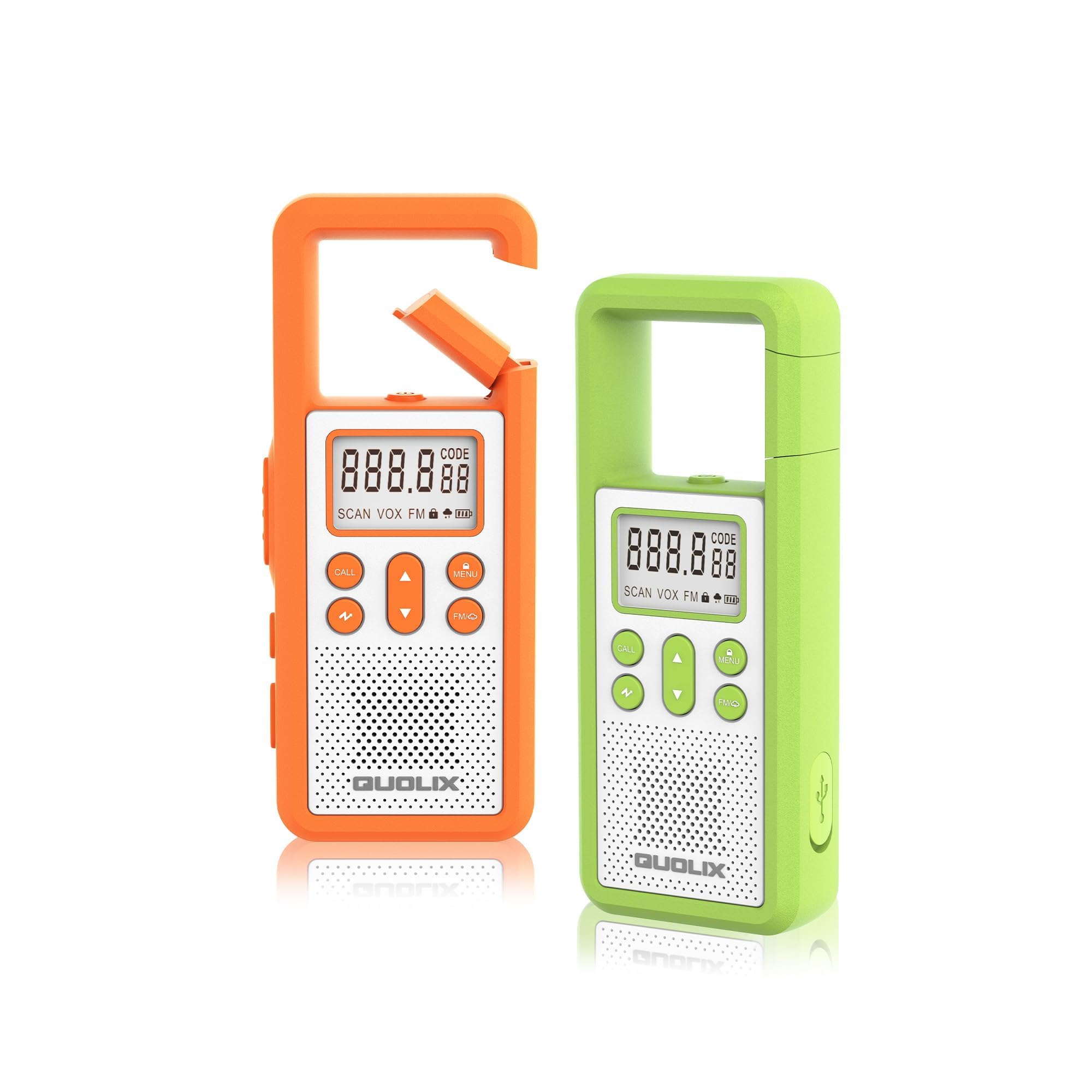 Walkie Talkie Profesional, Recargable con Batería Li-Ion Walkie Talkies Largo Alcance, Diseño de la Hebilla de Escalada 8 Canales VOX Alerta SOS Linterna Incorporado para Exteriores Camping Senderismo — view 8