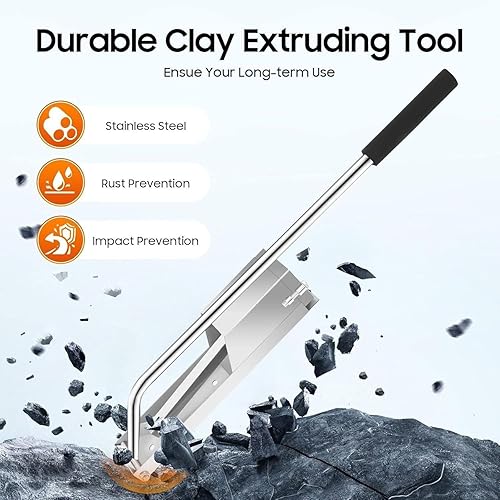Miniatura 2 de Extrusora de arcilla de acero inoxidable, con 4 módulos, extrusora de arcilla de acero inoxidable con mango, extrusora cortador artesanal, para