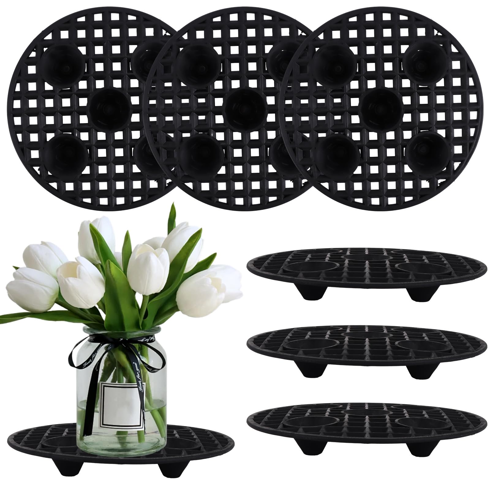ASelected 6 Pcs Plant Level Pot Elevator, 20cm Heavy Duty Plant Stand Plastic Plant Pot Saucer Riser Tray for Indoor, Outdoor, Garden