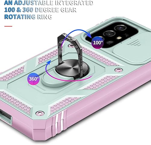 Miniatura 7 de Fetrim Funda para Galaxy A51 4G, Caja Del Teléfono De La Cubierta De La Cámara Con Soporte De Anillo De Rotación Para Samsung Galaxy A51 4G - Verde