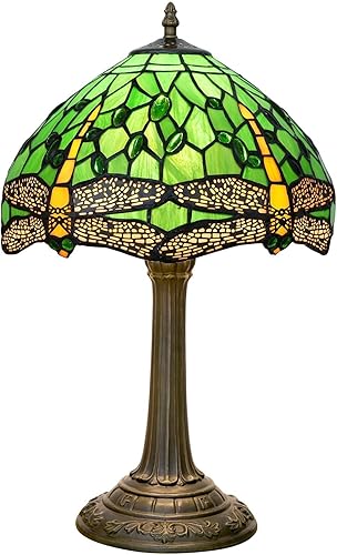 Miniatura 19 de Tiffany Lamp - Lámpara de mesa de cristal de cerezo en flor de 12 x 12 x 18 pulgadas, luz de lectura de escritorio estilo flor de cerezo - Lámpara