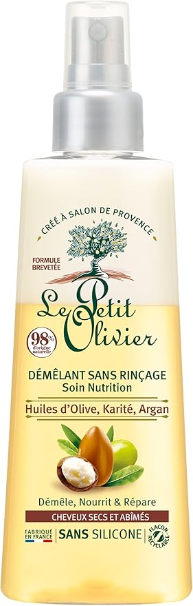 Spray Démêlant LE PETIT OLIVIER Soin Nutrition – Sans Rinçage – Huiles D’Olive, Karité & Argan – Cheveux Secs & Abîmés – 150 ml Spray Démêlant LE PETIT OLIVIER Soin Nutrition – Sans Rinçage – Huiles D’Olive, Karité & Argan – Cheveux Secs & Abîmés – 150 ml