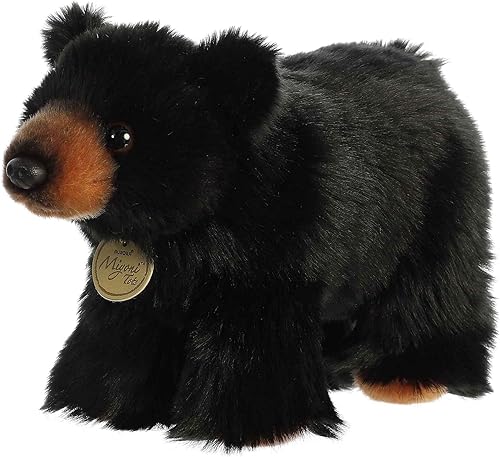 Miniatura 5 de Aurora - Adorable osezno negro de peluche Miyoni, detalle realista, compañía entrañable, negro, 10 pulgadas