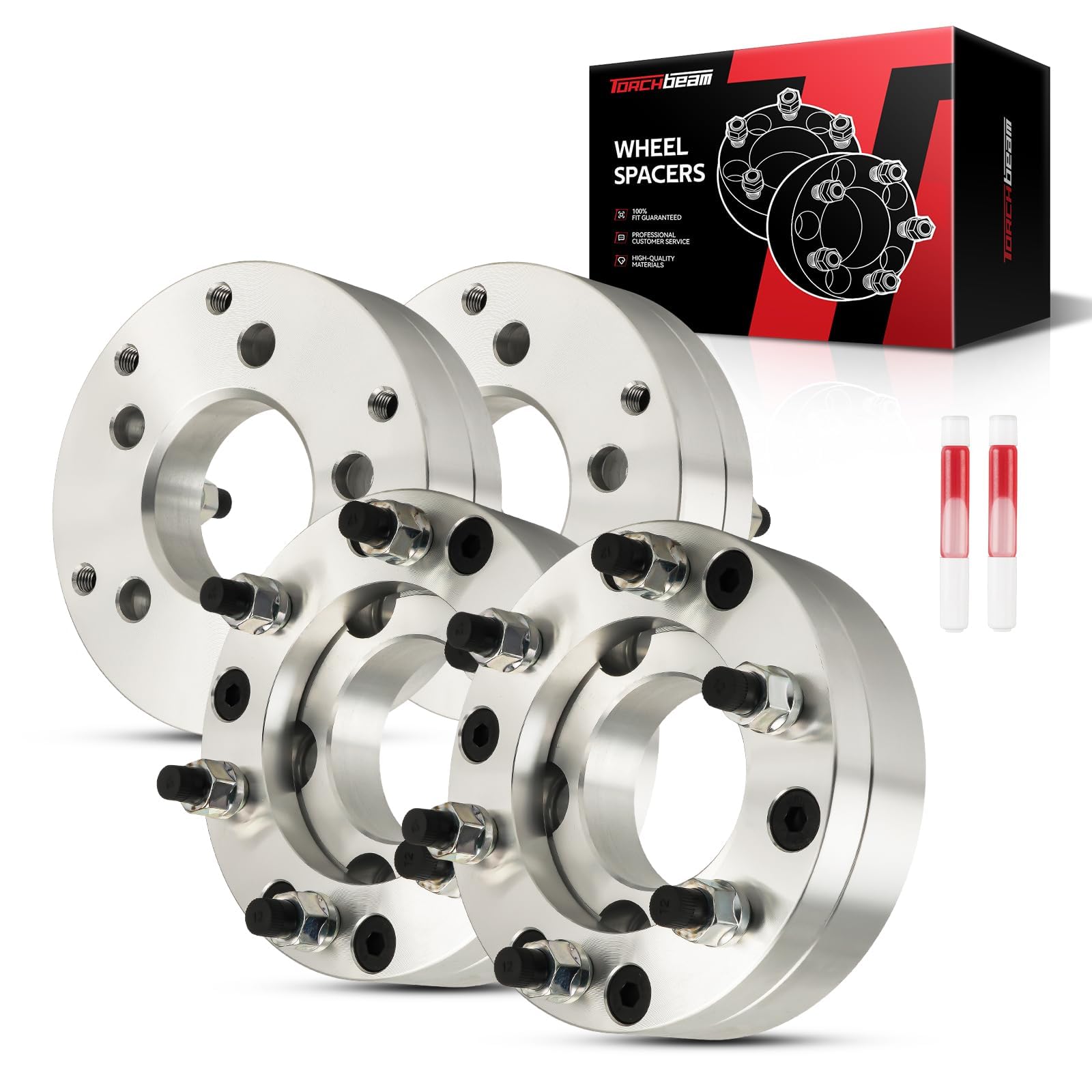 Torchbeam 5x4.5 to 6x5.5 Wheel Adapters 2 inch, M12x1.5 Thread Pitch, 74mm Hub Bore (4pcs)