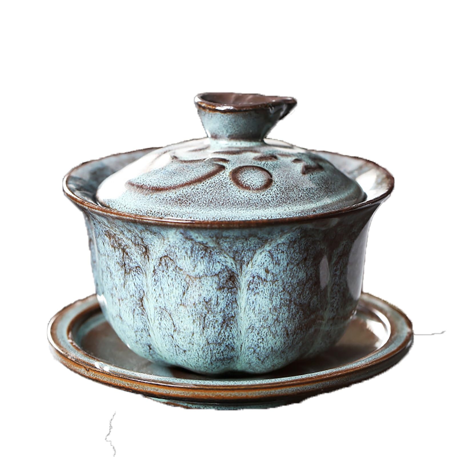 Kubek do herbaty Gaiwan, chińskie filiżanki do herbaty, Kung Fu Tea, chiński wzór, ceramiczny kubek do herbaty Gaiwan, miska do herbaty Sancai, antyczny zestaw do herbaty (kolor: zielony)