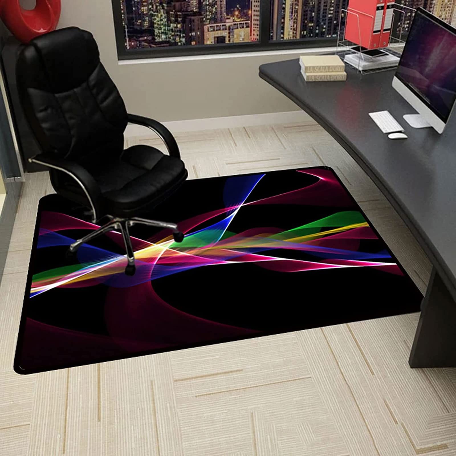 Tapis De Protection Pour Chaise De Bureau 100x120 Cm - Tissé, Antidérapant, Protège Sol Carrelage Et Parquet (café)