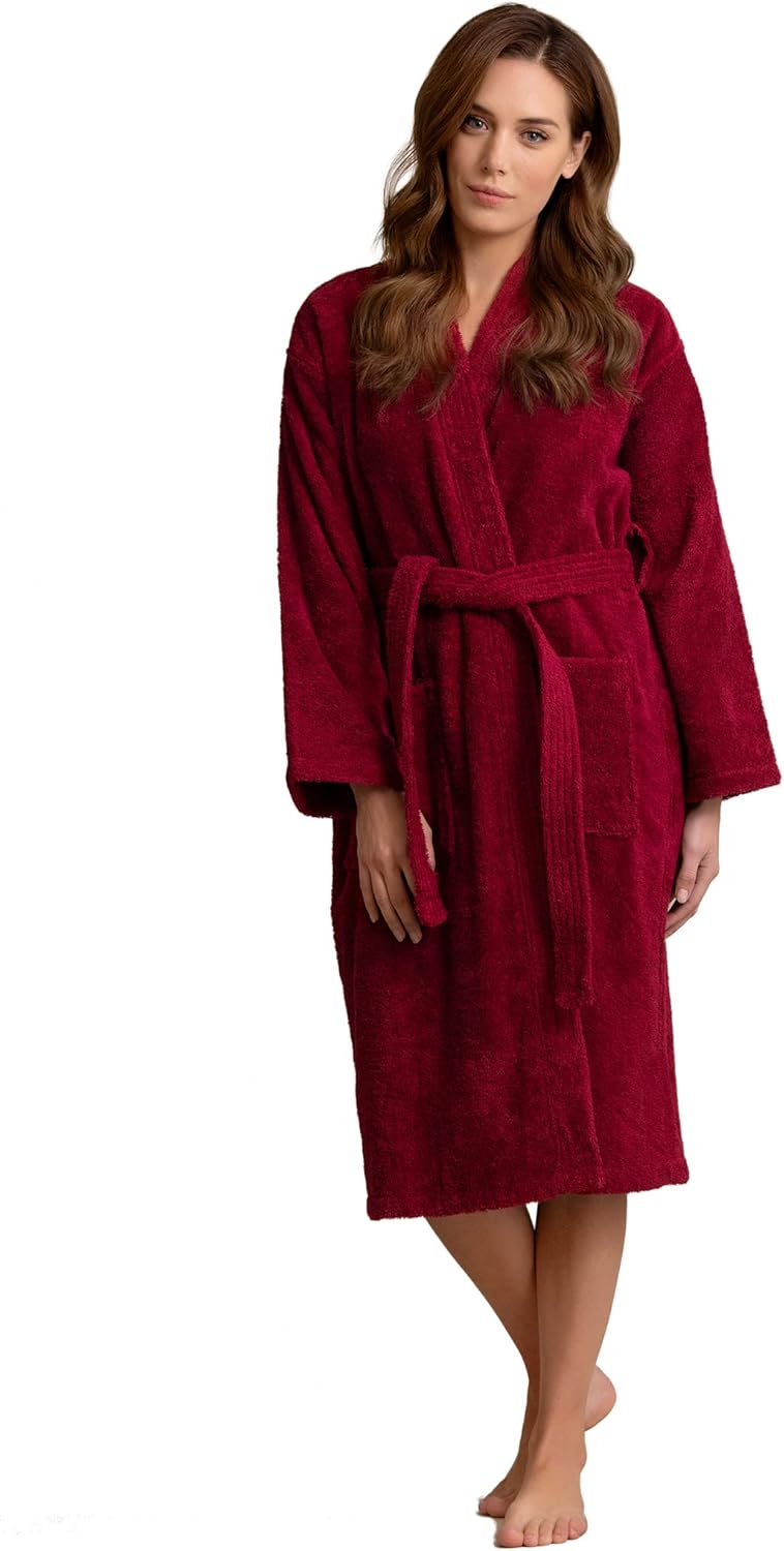 Women's Turkish Terry Kimono Style Bathrobe - 100% Turkish Cotton Robe for Women - Comfortable & Absorbent - Soft & Cozy Wear - Image 2