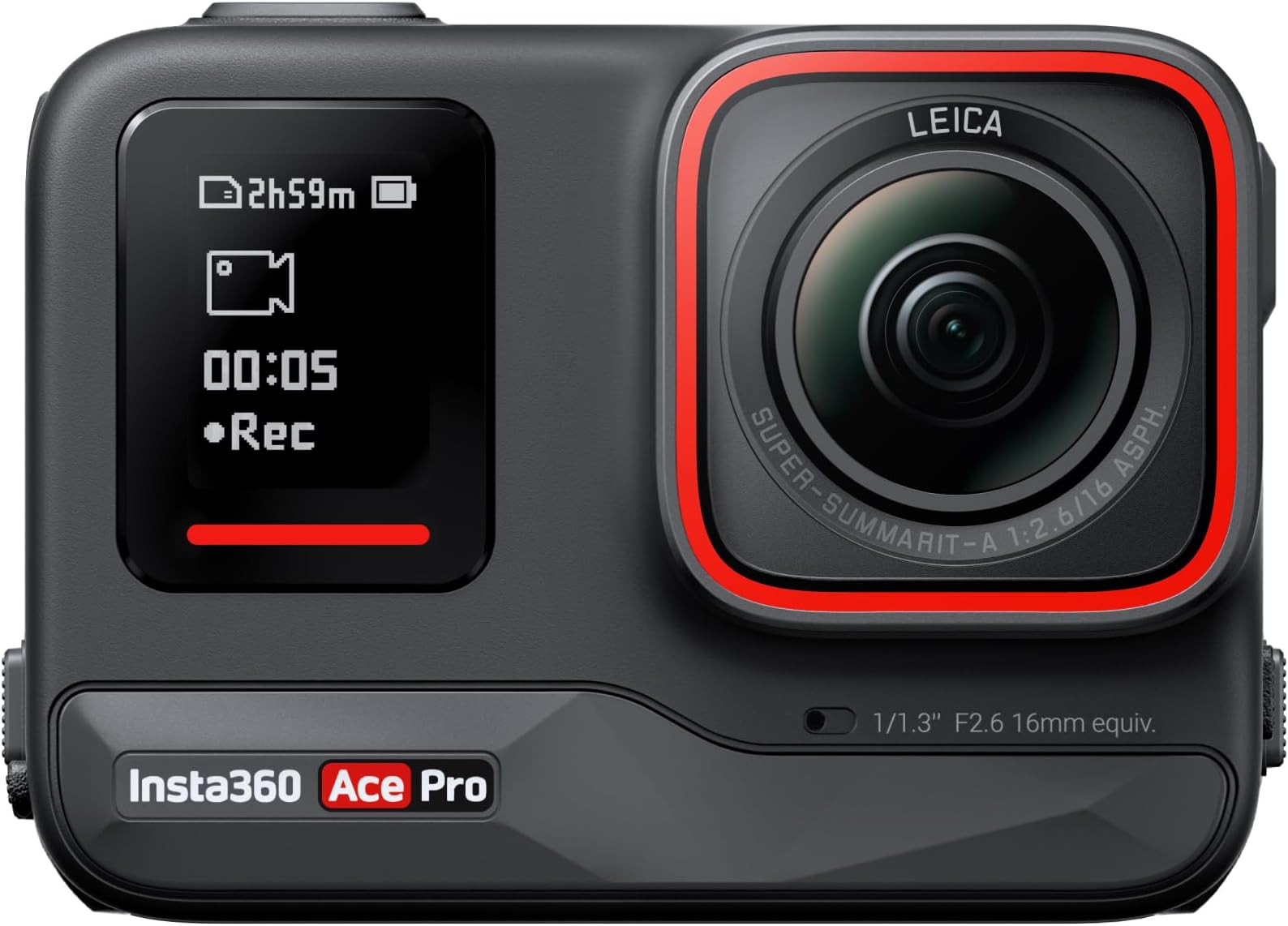 Ace Pro Action Camera with Leica Waterproof 1/1.3” Sensor, AI Noise Reduction, High Image Quality, 4K 120fps, 2.4” Flip Screen, Advanced AI Functionality, Action Camera, Regular Version