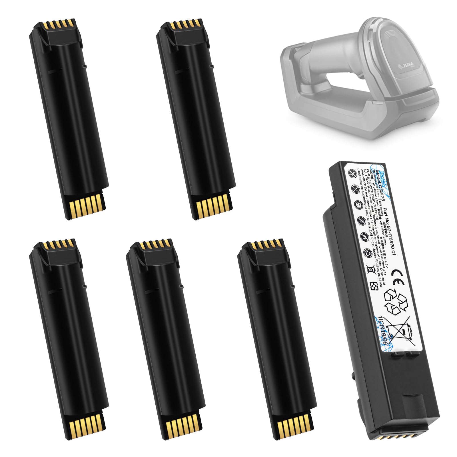 6-Pack for Zebra DS8178 Scanner Battery Replacement