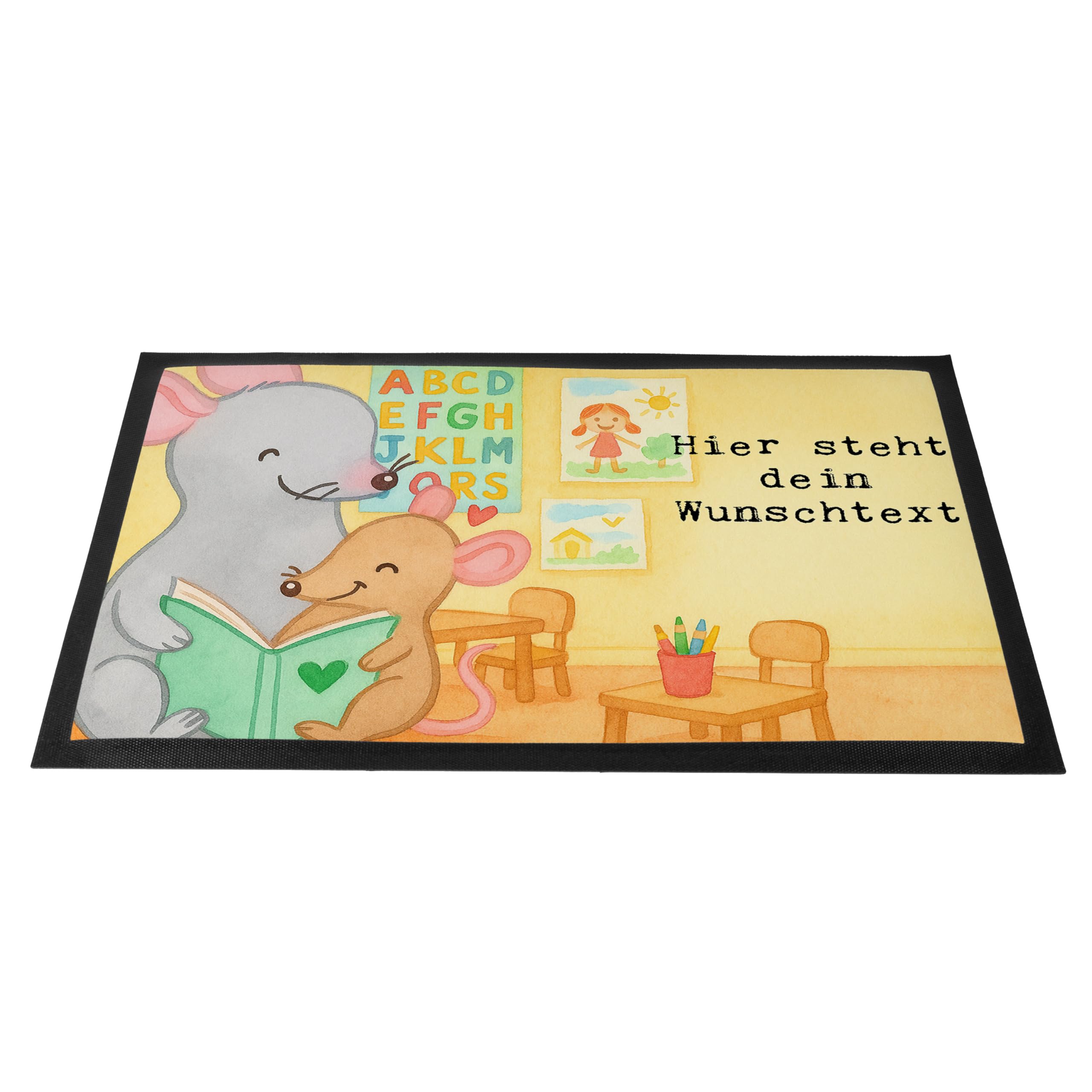 Mr. & Mrs. Panda Personalisierte Fussmatte Erzieherin Leidenschaft Design 50 x 75 cm - Geschenk, Fußmatte, Lustig, Beruf, mit eigenem Text, Schmutzfangmatte, Ausbildung, Studium, personalisiert