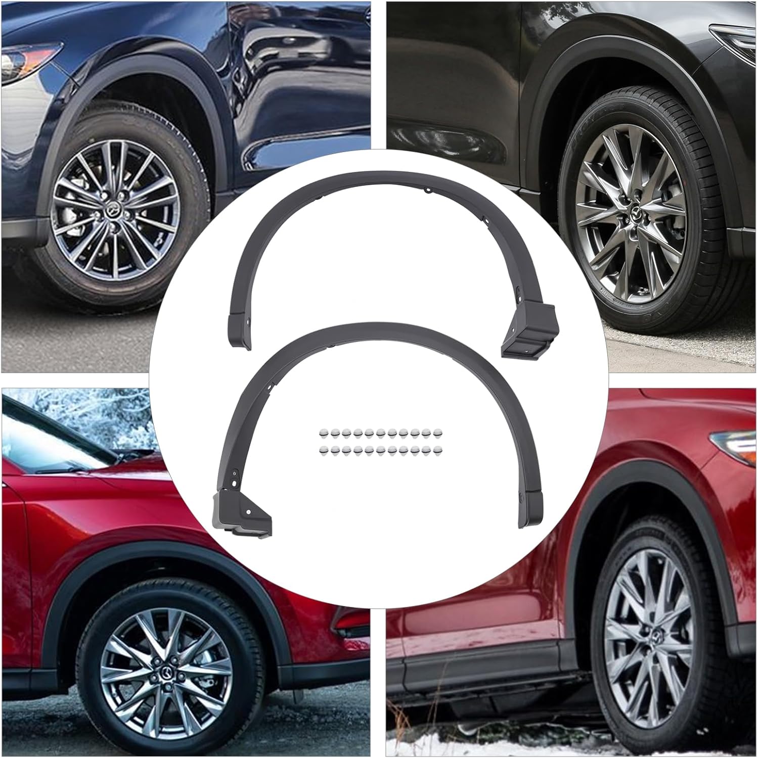 Fender Trim Set For 2017-2021 Mazda CX-5 Fender Trim Molding Front Left+Right Side RH LH, Front Fender Trims, Front Driver Side Wheel Fender Trim Arch Molding Trim