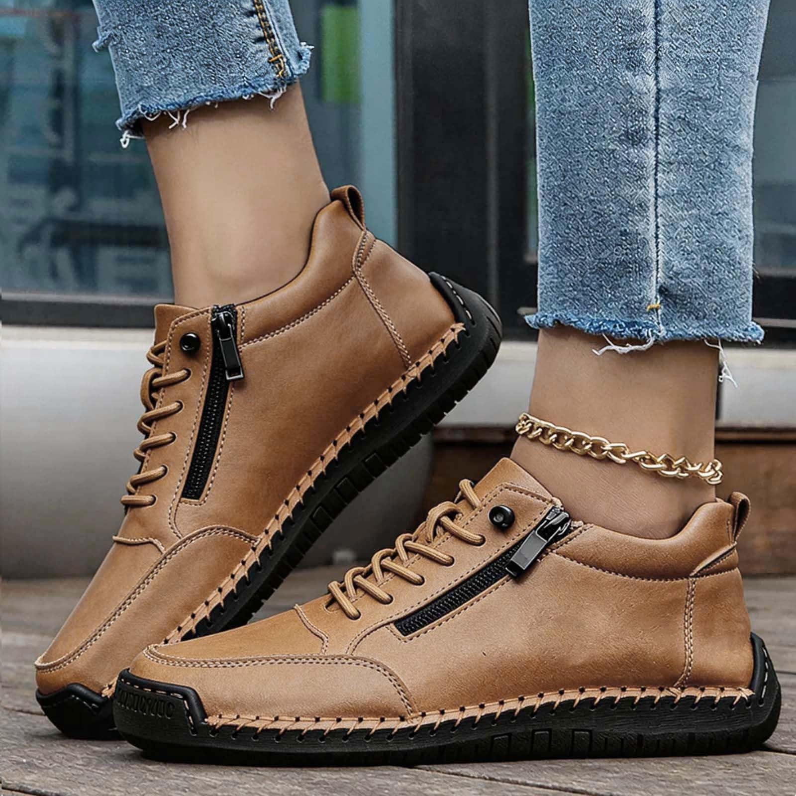 Genérico Zapatos Casuales Unisex sin Cordones con Cremallera Lateral cómodos para Caminar