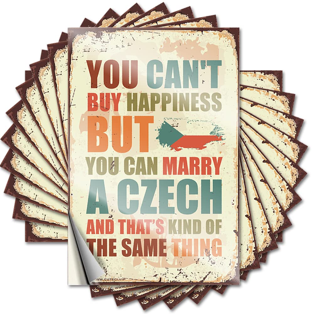 Stickers for Your Car You Can't Buy Happiness But You Can Marry A Czech Funny Sticker 10 Pcs Bar Signs for Man Cave Car Sticker(6X9CM)