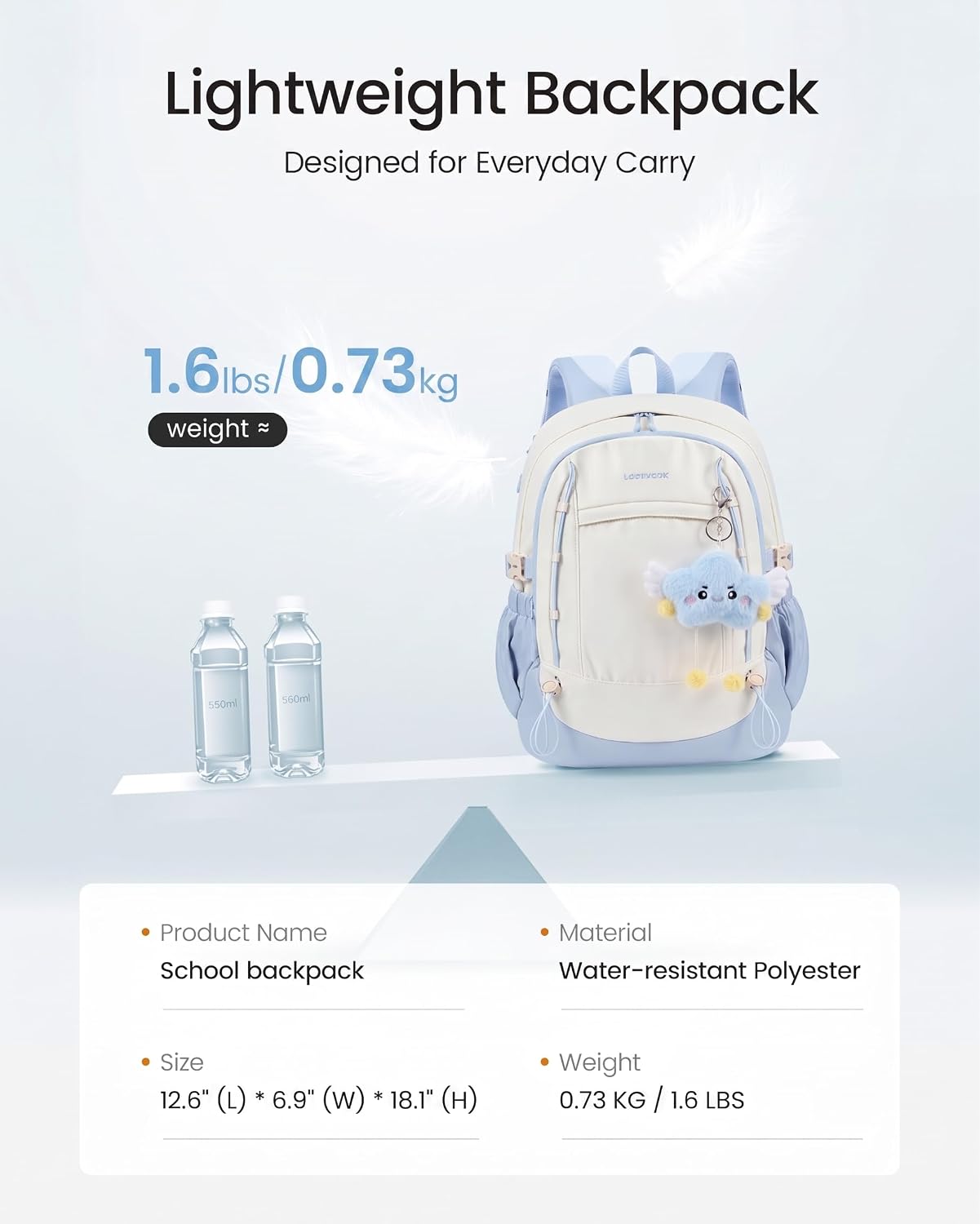 Lovevook School Backpack Teen Girl Cute