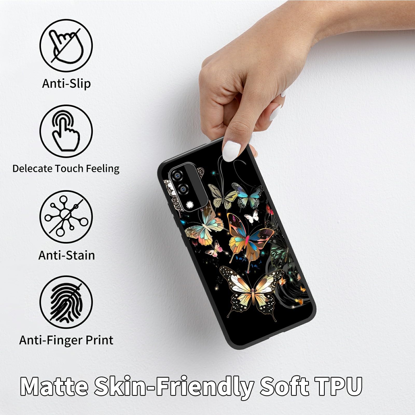 Handyhülle Für BLU C5 Max – TPU Hybrid-Hülle, Stoßfest, Sonnenblumen-Pferd Design, Damen & Herren