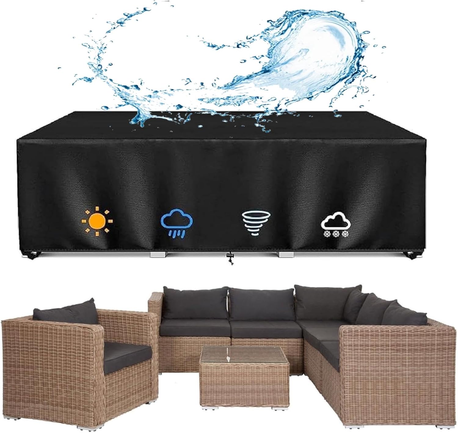 Waterproof Outdoor Furniture Cover for Garden Table and Chairs - 230x165x80cm