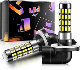LUYED 2 X 1000 Lumens Super Bright 4014 51-EX Chipsets 881 Led Bulbs With Projector For DRL or Fog Lights,Xenon White