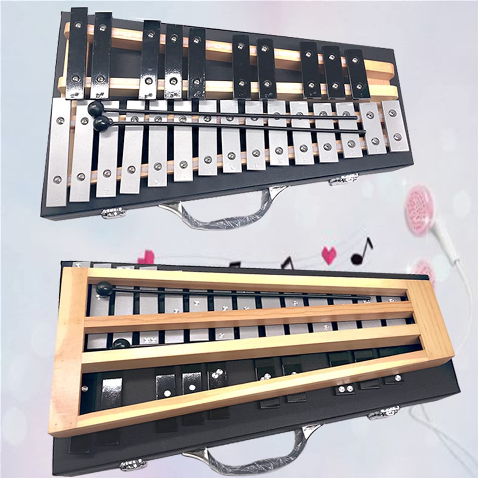 Percussão Musical Strumento a percussione Piano in alluminio a 25 toni Pianoforte a percussione in metallo Piano in alluminio professionale Carillon per pianoforte Xilofoni