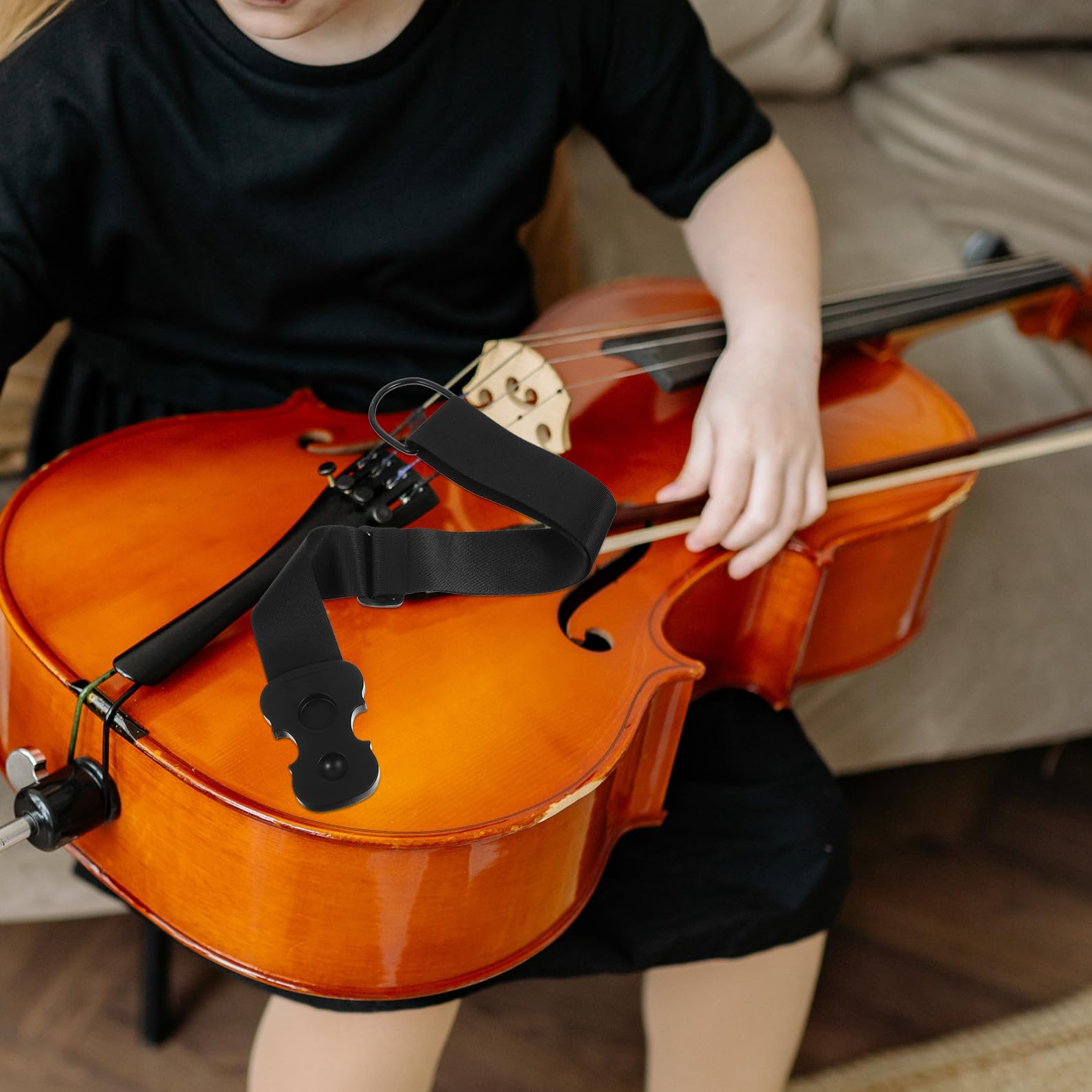 GLEAVI Rock Stop Cello Rutschfester Cello-Stachelstopper - Rutschfeste Matte Mit Riemen Für Leistung