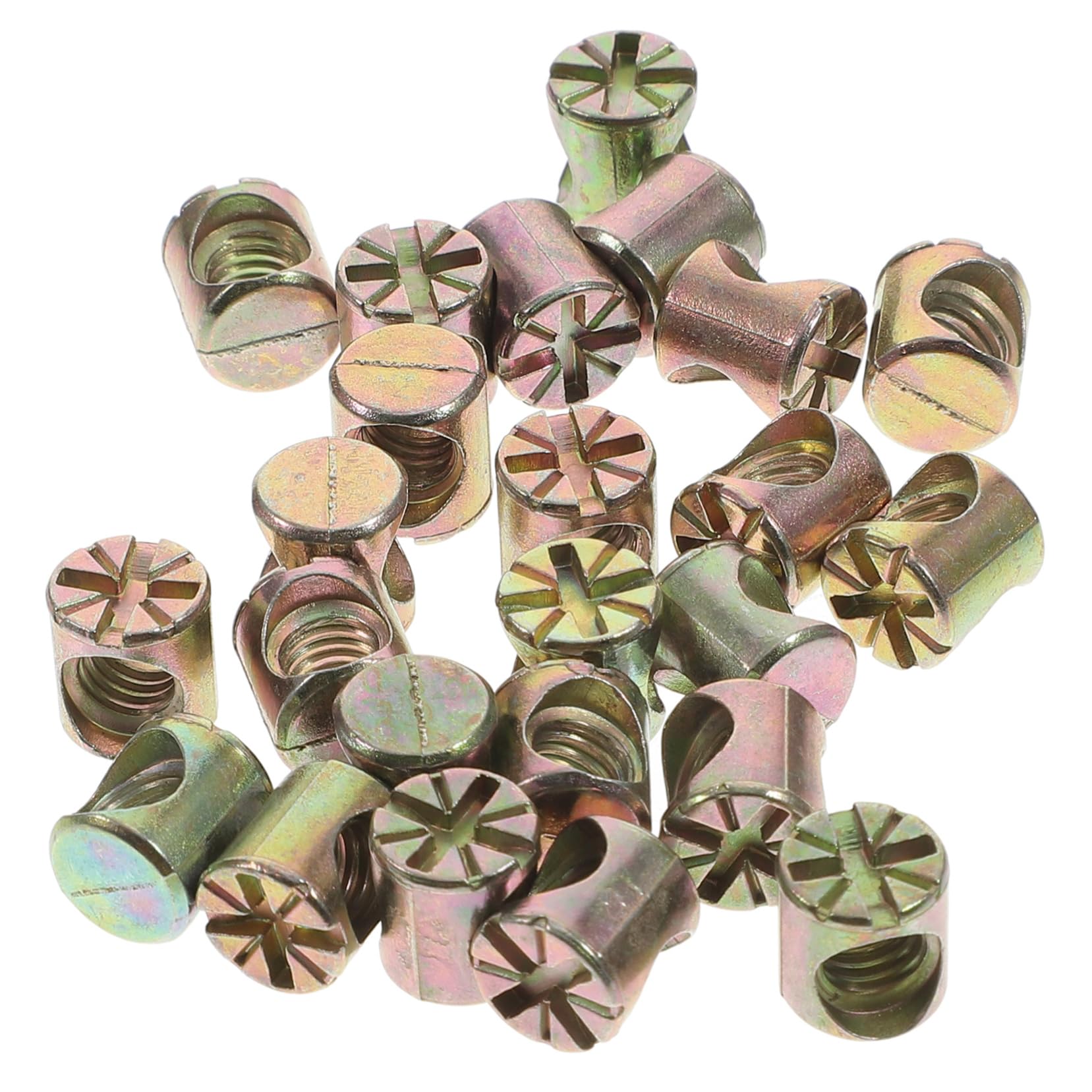 MUCKLILY 3sets Nut Set for Murphy Bed Hardware DIY Slotted Barrel Nuts Replacement Parts for Beds Chairs 20pcs*3