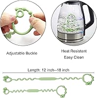 Vista 4 de Toy Straps, Silicone Toy Straps for Stroller, Toy Safety Straps for Toy, Sippy Cup Straps, Adjustable Toy Holder for Stroller, High Chair - BPA Free