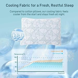 Sylvaris Shredded Memory Foam Cooling Soft Bamboo Viscose Pillows Queen Size Set of 2, Adjustable Hypoallergenic Hotel Quality Bed Pillows for Side, Stomach or Back Sleeper, Oeko-TEX Certified