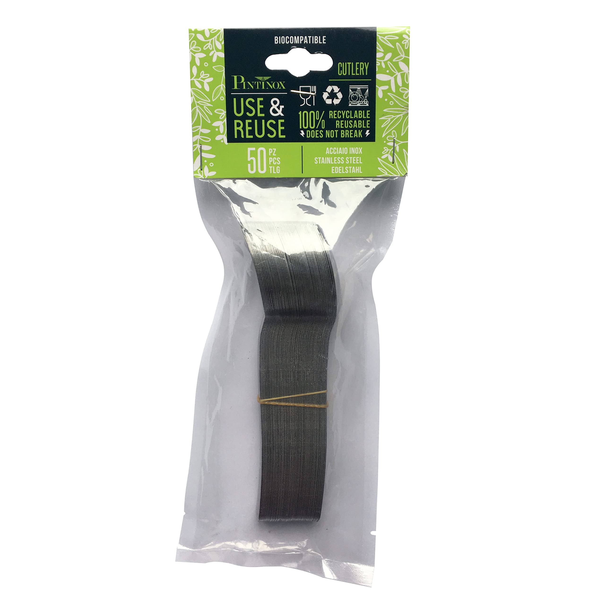 Pintinox Use&Reuse Besteckset | 75-teilig Aus Nickelfreiem Edelstahl | Spülmaschinenfest & Wiederverwendbar | ökologische Alternative Zu Plastik
