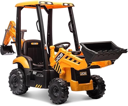 Miniatura 1 de Blitzshark Excavadora y excavadora 2 en 1 para niños de 12 V con batería de 12 V, vehículos eléctricos de construcción para niños de 3 a 6 años, con