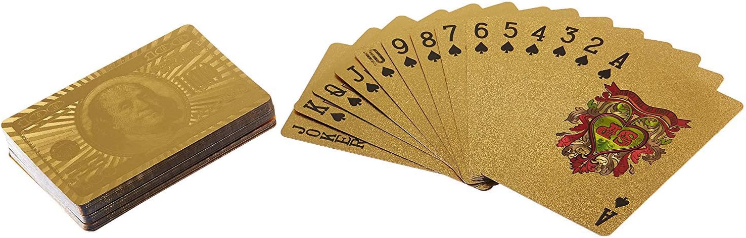 Generic Durable Waterproof Deck of 24K Gold Foil Playing Cards