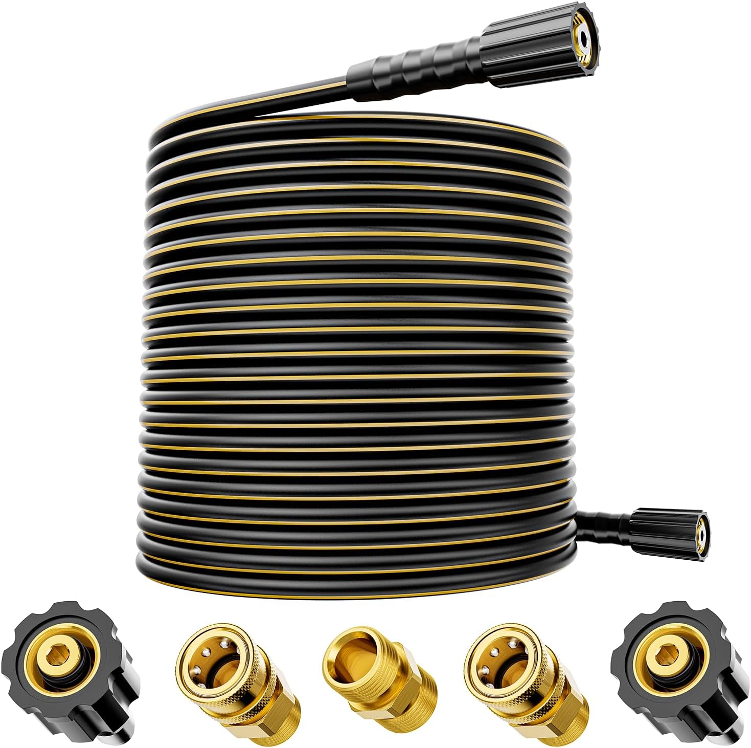 SPECILITE 1/4" High Pressure Power Washer Hose 25 ft, 3600 PSI with M22-14mm/15mm Quick Connect, Kink Resistant Flexible
