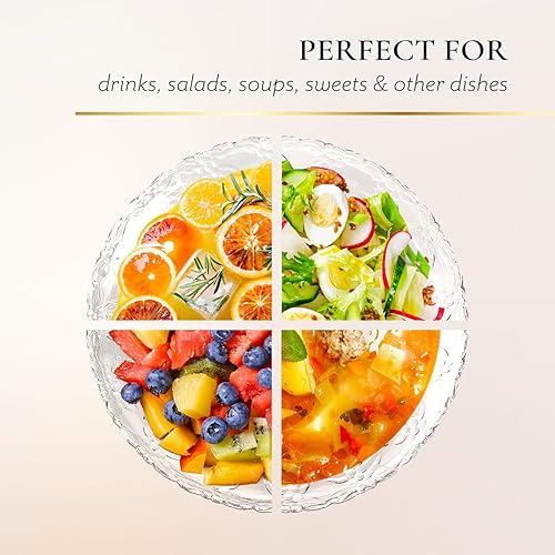 Miniatura 5 de Juego de cuencos grandes de plástico transparente con cucharón, cuenco de servir de 8 cuartos de galón para fiestas, cuchara de plástico