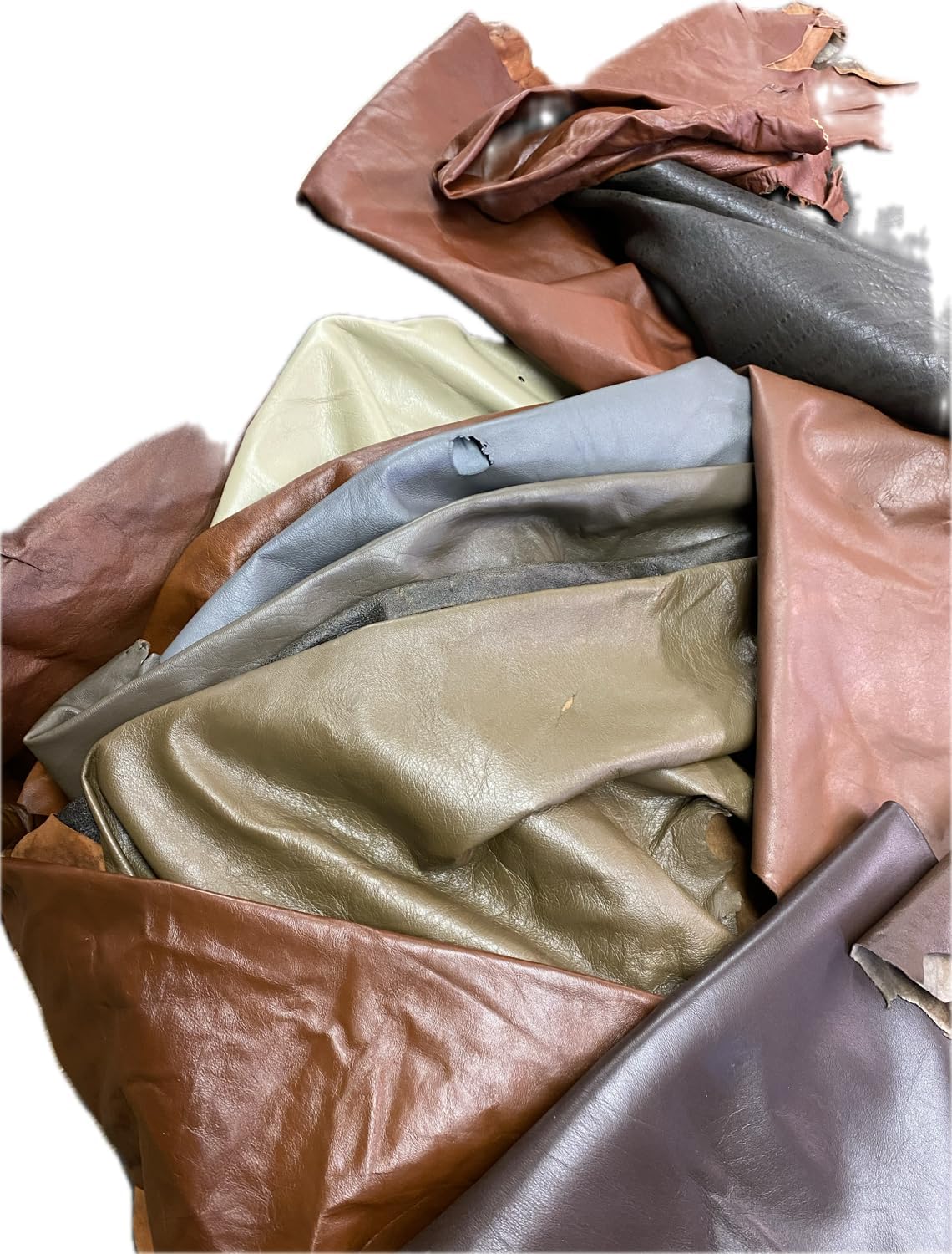 REED Full Grain Soft Sheep Skin Leather Remnants, Assorted Colors, for Crafts, Jewelry, Journal Making (3, Pounds)