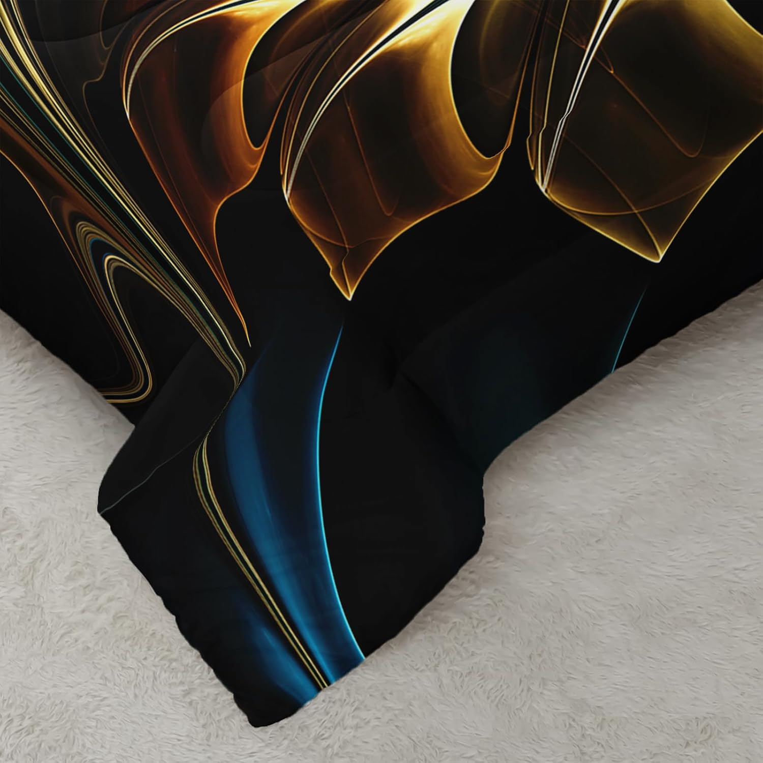 3pcs Comforter Set, Modern Fashion Black and Golden Quicksand Floral Print Bedding Set, Soft Comfortable Duvet, Perfect for Bedroom or Guest Room Decor